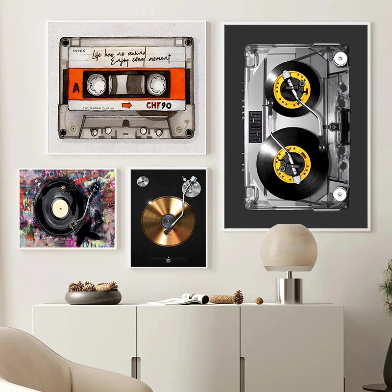 Photography Trend - Poster su Tela con Giradischi DJ,