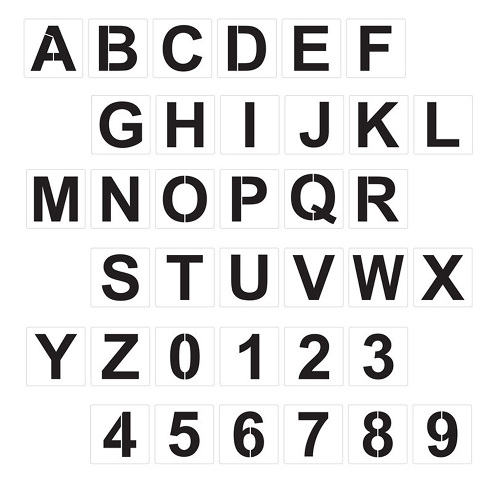Photography Font - Set di Stencil Alfabetici Grandi, Modelli