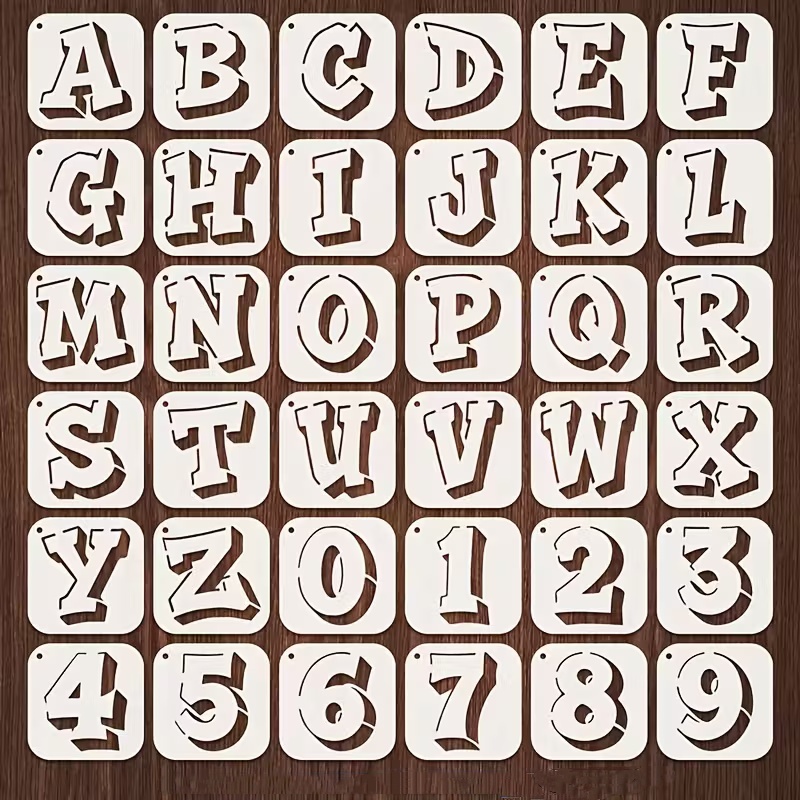 Photography Font - Set di stencil per lettere e