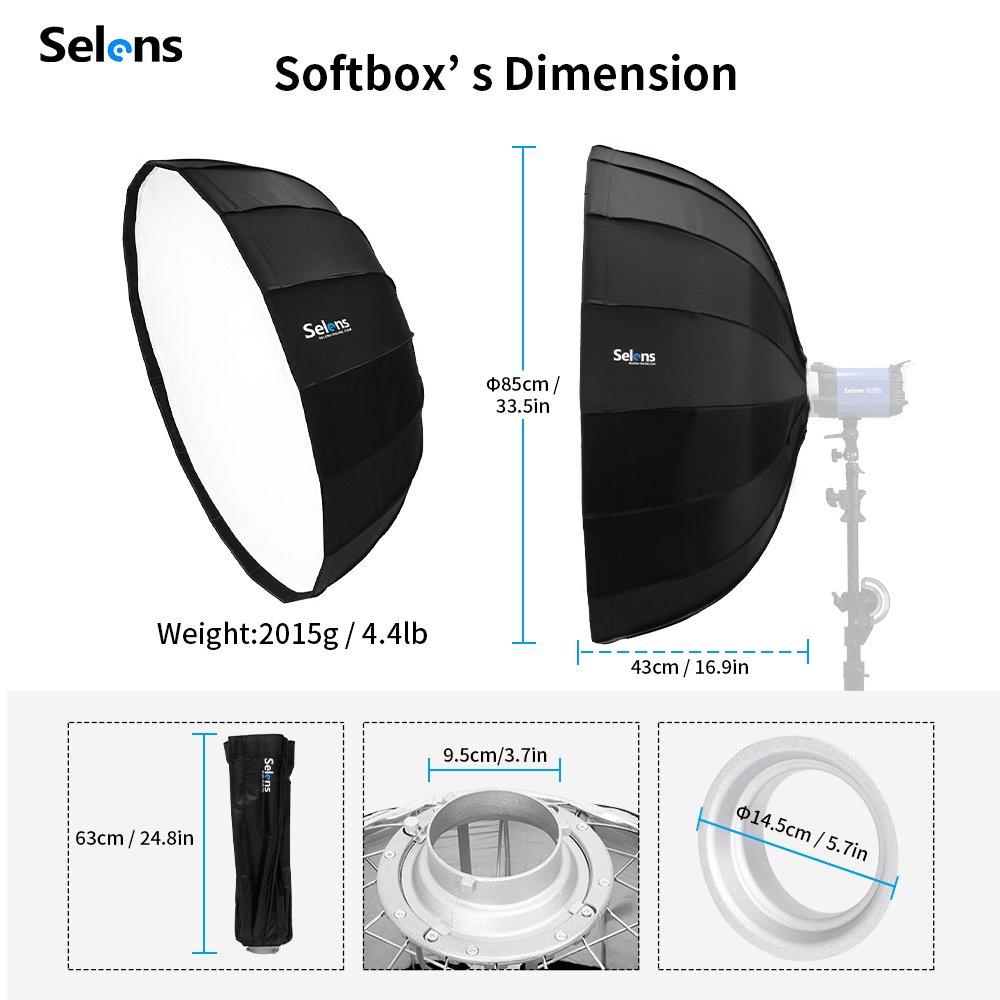 Selens 85cm ombrello Radar Sof - Photography Umbrella Light recensione e prezzo