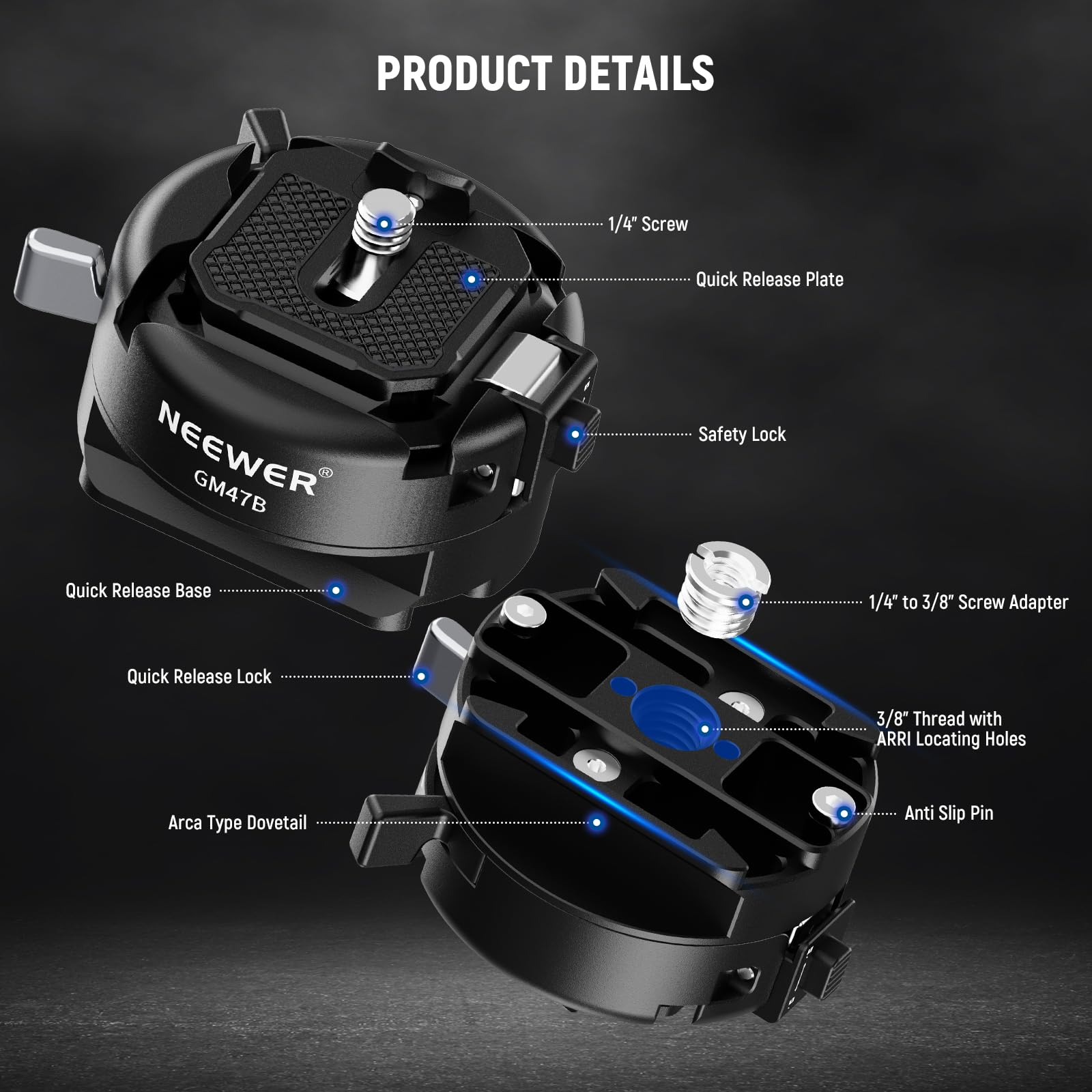 Neewer GM47 Kit piastra a sgan - Peak Design Clip recensione e prezzo